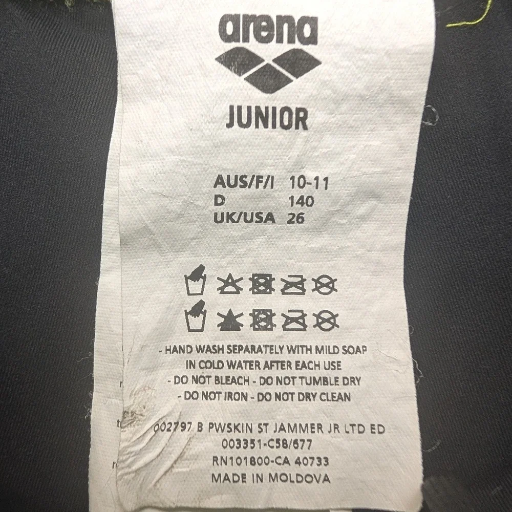 Arena Powerskin ST Jammer Boys 26 Green Blue Topographic Racing Swimsuit 002797